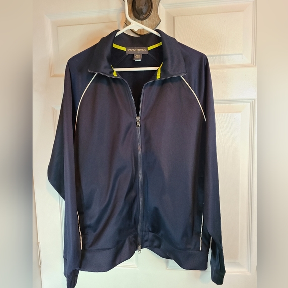 (1278) Banana Republic Men's Warm Up Jacket, Size: Medium Color: Black - Picture 4 of 13